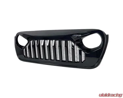 American Modified Vader Grille With Mesh Glossy Black Jeep Wrangler JL | Gladiator JT w/o TrailCam 2018-2024 - AMJPCA00106