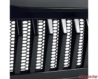 American Modified Vader Grille With Mesh Glossy Black Jeep Wrangler JL | Gladiator JT w/o TrailCam 2018-2024 - AMJPCA00106