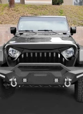 American Modified Vader Grille With Mesh Glossy Black Jeep Wrangler JL | Gladiator JT w/o TrailCam 2018-2024                                     - AMJPCA00106 - Image 5