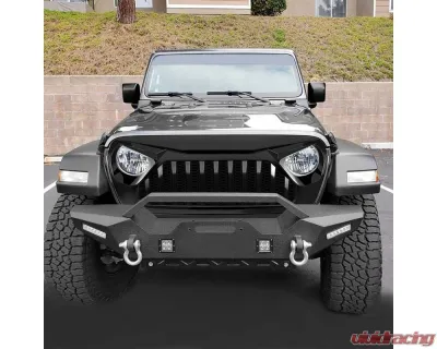 American Modified Vader Grille With Mesh Glossy Black Jeep Wrangler JL | Gladiator JT w/o TrailCam 2018-2024 - AMJPCA00106