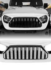 American Modified Vader Grille With Mesh Black/White Jeep Wrangler JL | Gladiator JT w/o TrailCam 2018-2024                                     - AMJPCA00107 - Image 5
