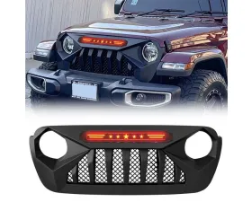 American Modified Demon Grille With Red 5 Star LED Lights Bar Jeep Wrangler JL | Gladiator JT w/o TrailCam 2018-2024