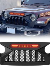 American Modified Demon Grille With Red 5 Star LED Lights Bar Jeep Wrangler JL | Gladiator JT w/o TrailCam 2018-2024                                     - AMJPCA00110 - Image 7