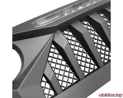 American Modified Demon Grille With Red 5 Star LED Lights Bar Jeep Wrangler JL | Gladiator JT w/o TrailCam 2018-2024 - AMJPCA00110