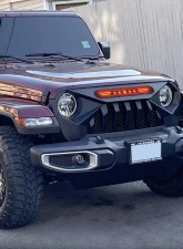 American Modified Demon Grille With Red 5 Star LED Lights Bar Jeep Wrangler JL | Gladiator JT w/o TrailCam 2018-2024                                     - AMJPCA00110 - Image 7