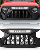 American Modified Demon Grille With White 5 Star Lights Bar Jeep Wrangler JL | Gladiator JT w/o TrailCam 2018-2024                                     - AMJPCA00111 - Image 7