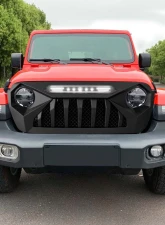 American Modified Demon Grille With White 5 Star Lights Bar Jeep Wrangler JL | Gladiator JT w/o TrailCam 2018-2024                                     - AMJPCA00111 - Image 7