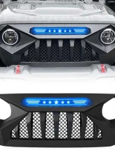 American Modified Demon Grille With Blue 5 Star Lights Bar Jeep Wrangler JL | Gladiator JT w/o TrailCam 2018-2024                                     - AMJPCA00112 - Image 8