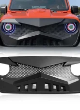 American Modified Hawke Grille Matte Black Jeep Wrangler JL | Gladiator JT w/o TrailCam 2018-2024                                     - AMJPCA00114 - Image 6