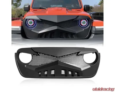 American Modified Hawke Grille Matte Black Jeep Wrangler JL | Gladiator JT w/o TrailCam 2018-2024 - AMJPCA00114