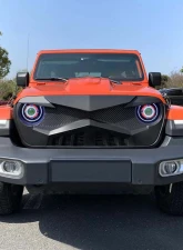 American Modified Hawke Grille Matte Black Jeep Wrangler JL | Gladiator JT w/o TrailCam 2018-2024                                     - AMJPCA00114 - Image 4