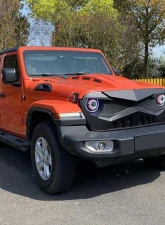 American Modified Hawke Grille Matte Black Jeep Wrangler JL | Gladiator JT w/o TrailCam 2018-2024                                     - AMJPCA00114 - Image 5