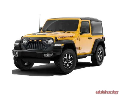 American Modified Goliath Grille With LED Amber Lights Matte Black Jeep Wrangler JL | Gladiator JT 2018-2024 - AMJPCA00115