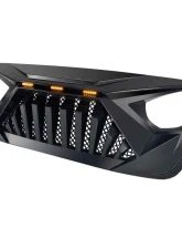 American Modified Goliath Grille With LED Amber Lights Matte Black Jeep Wrangler JL | Gladiator JT 2018-2024                                     - AMJPCA00115 - Image 3