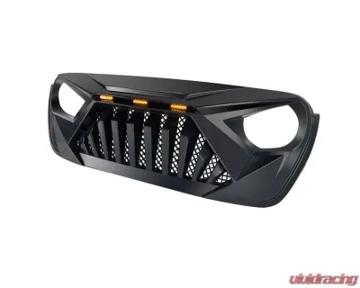 American Modified Goliath Grille With LED Amber Lights Matte Black Jeep Wrangler JL | Gladiator JT 2018-2024 - AMJPCA00115
