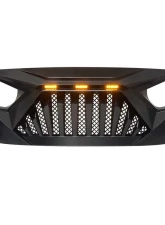 American Modified Goliath Grille With LED Amber Lights Matte Black Jeep Wrangler JL | Gladiator JT 2018-2024                                     - AMJPCA00115 - Image 6