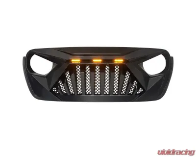 American Modified Goliath Grille With LED Amber Lights Matte Black Jeep Wrangler JL | Gladiator JT 2018-2024 - AMJPCA00115