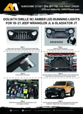 American Modified Goliath Grille With LED Amber Lights Matte Black Jeep Wrangler JL | Gladiator JT 2018-2024                                     - AMJPCA00115 - Image 7
