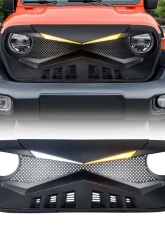 American Modified Hawke Grille With LED Eyebrow Matte Black Jeep Wrangler JK 2007-2018                                     - AMJPCA00118 - Image 7