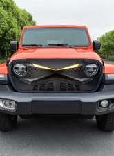 American Modified Hawke Grille With LED Eyebrow Matte Black Jeep Wrangler JK 2007-2018                                     - AMJPCA00118 - Image 6