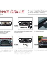 American Modified Hawke Grille With LED Eyebrow Matte Black Jeep Wrangler JK 2007-2018                                     - AMJPCA00118 - Image 7