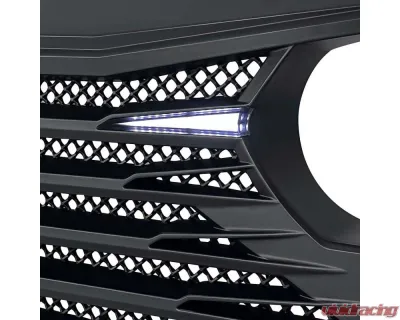 American Modified Tomahawke Grille With LED Eyebrow Light-Matte Black Jeep Wrangler JL | Gladiator JT w/o TrailCam 2018-2024 - AMJPCA00119
