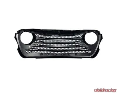 American Modified Tomahawke Grille With LED Eyebrow Light-Matte Black Jeep Wrangler JL | Gladiator JT w/o TrailCam 2018-2024 - AMJPCA00119