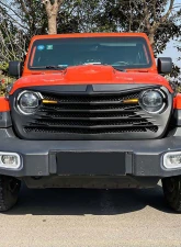 American Modified Tomahawke Grille With LED Eyebrow Light-Matte Black Jeep Wrangler JL | Gladiator JT w/o TrailCam 2018-2024                                     - AMJPCA00119 - Image 10