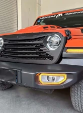 American Modified Tomahawke Grille Matte Black Jeep Wrangler JL | Gladiator JT w/o TrailCam 2018-2024                                     - AMJPCA00120 - Image 6