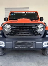 American Modified Tomahawke Grille Matte Black Jeep Wrangler JL | Gladiator JT w/o TrailCam 2018-2024                                     - AMJPCA00120 - Image 7