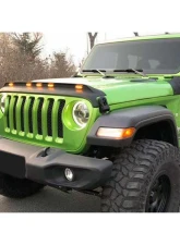 American Modified Front Hood Protector Stone Guard w/Amber LED Lights Jeep Wrangler JL | Gladiator JT 2018-2024                                     - AMJPCA00204 - Image 9