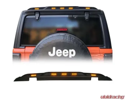 American Modified Rear Roof Spoiler w/Amber LED Lights Jeep Rangler JL 2018-2024 - AMJPCA00303