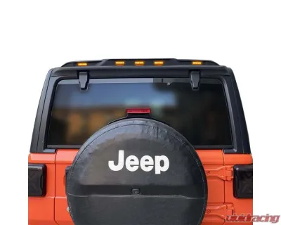 American Modified Rear Roof Spoiler w/Amber LED Lights Jeep Rangler JL 2018-2024 - AMJPCA00303