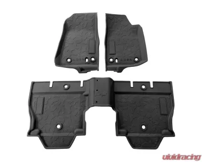 American Modified All-Weather Front and Rear Floor Mats Black Jeep Wrangler JL | Gladiator JT 2018-2022 - AMJPCA03101