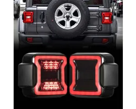 American Modified LED Tail Lights w/Smoked Lens Jeep Wrangler JL 2018-2024