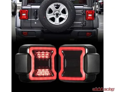 American Modified LED Tail Lights w/Smoked Lens Jeep Wrangler JL 2018-2024 - AMJPCA03301