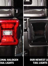 American Modified LED Tail Lights w/Smoked Lens Jeep Wrangler JL 2018-2024                                     - AMJPCA03301 - Image 5