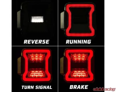American Modified LED Tail Lights w/Smoked Lens Jeep Wrangler JL 2018-2024 - AMJPCA03301