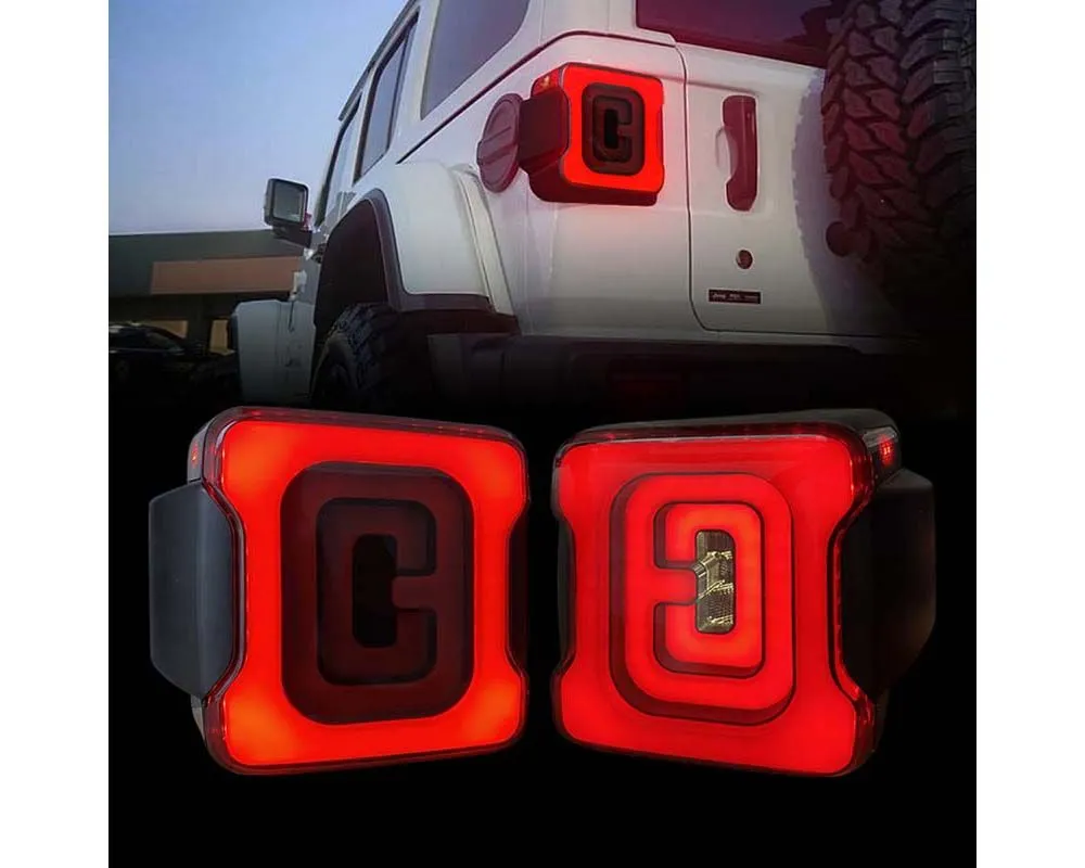 American Modified Tunnel Tail Lights w/Smoked Lens Jeep Wrangler JL 2018-2024 - AMJPCA03303