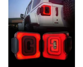 American Modified Tunnel Tail Lights w/Smoked Lens Jeep Wrangler JL 2018-2024
