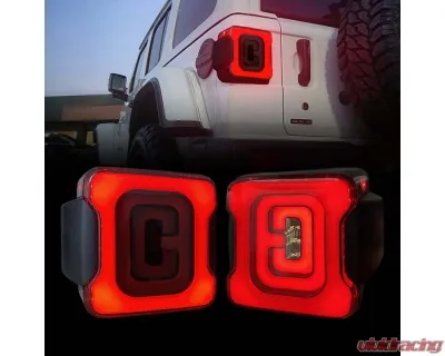 American Modified Tunnel Tail Lights w/Smoked Lens Jeep Wrangler JL 2018-2024 - AMJPCA03303