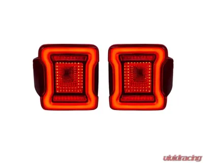 American Modified Tunnel Tail Lights w/Red Lens Jeep Wrangler JL 2018-2024 - AMJPCA03305