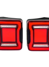American Modified Tunnel Tail Lights w/Red Lens Jeep Wrangler JL 2018-2024                                     - AMJPCA03305 - Image 3