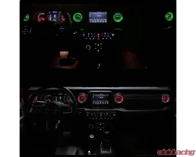 American Modified Turbo Air AC Vent With Ambient Light Jeep Wrangler JL/JT | Gladiator 2018-2024 - AMJPCB00502