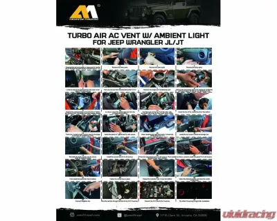 American Modified Turbo Air AC Vent With Ambient Light Jeep Wrangler JL/JT | Gladiator 2018-2024 - AMJPCB00502
