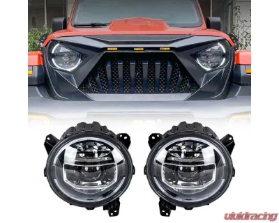 American Modified 9 Inch LED Halo HeadLights With Start-Up Animation Jeep Wrangler JL | Gladiator JT 2018-2024 - AMJPCC00101