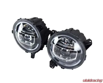 American Modified 9 Inch LED Halo HeadLights With Start-Up Animation Jeep Wrangler JL | Gladiator JT 2018-2024 - AMJPCC00101