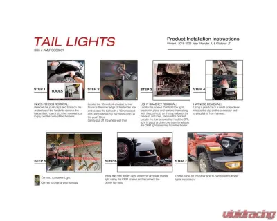 American Modified Sequential Turn Signals - Smoked Jeep Wrangler JL | Gladiator JT 2018-2024 - AMJPCC00601