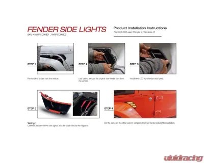American Modified Front Fender Side Marker Lights With Sequenal Turn Signal - AMJPCC00803