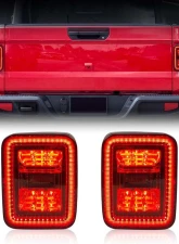American Modified Smoked Black LED Tail Lights Jeep Gladiator JT 2019-2024                                     - AMJPEC00201 - Image 9